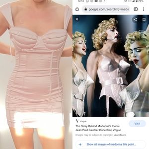 Rare London Sabrina Carpenter Vibe Madonna cut scuplted pink corset dress xs 0